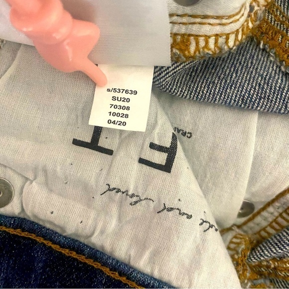 Loft Womens Size 0/25 Shorts Blue Denim Pockets Fringe Bottom Cutoff Dark Wash - Picture 9 of 10